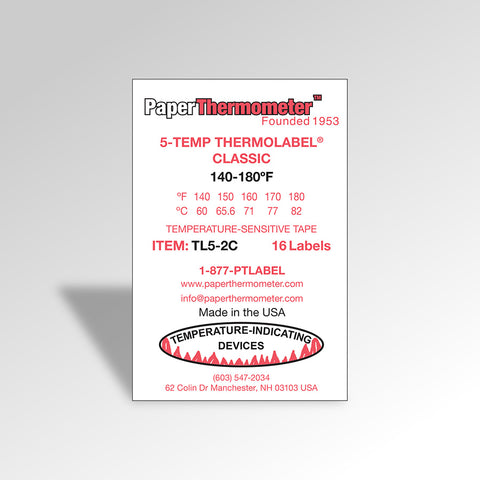 5-Temp THERMOLABEL® Classic 140-180°F