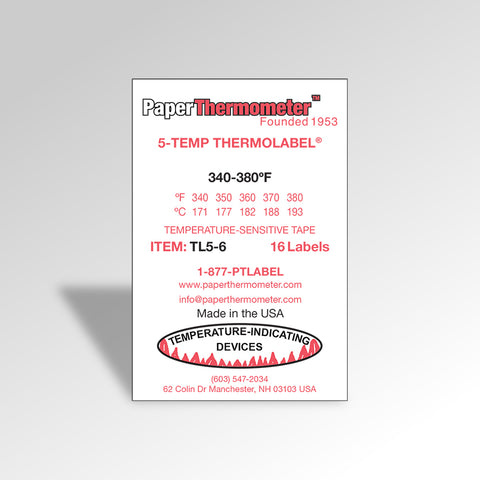 5-Temp THERMOLABEL® 340-380°F