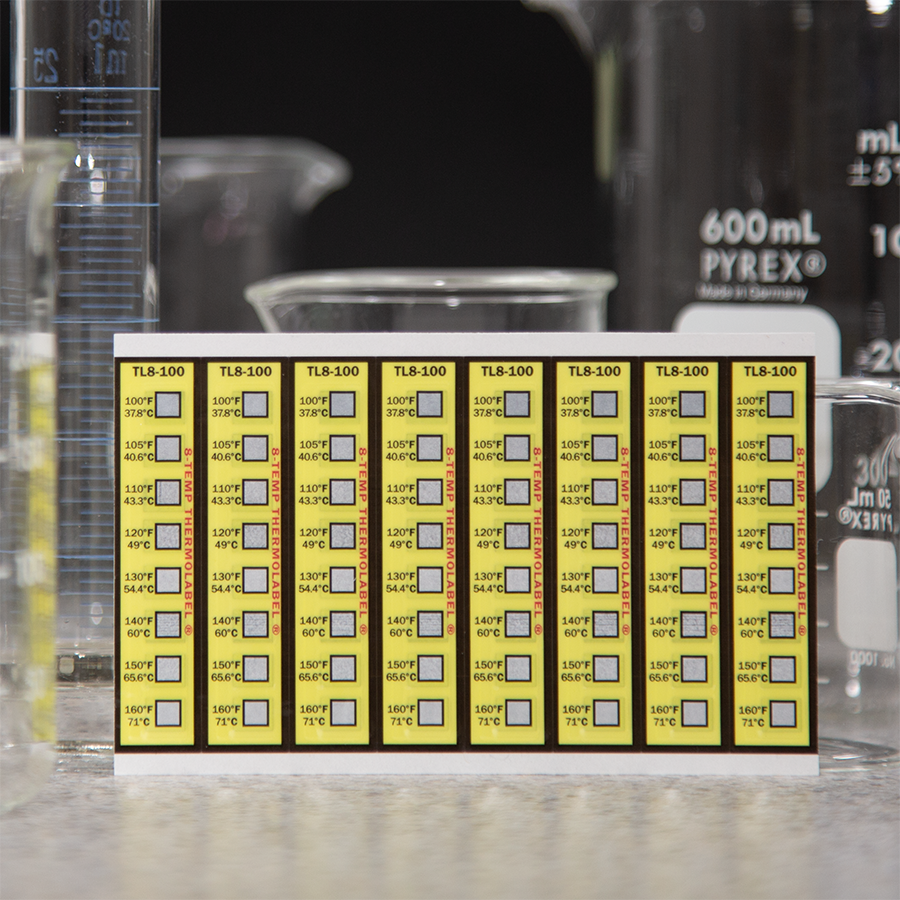 8-Temp THERMOLABEL® 100-160°F | Temp Labels | 8 Temp Range